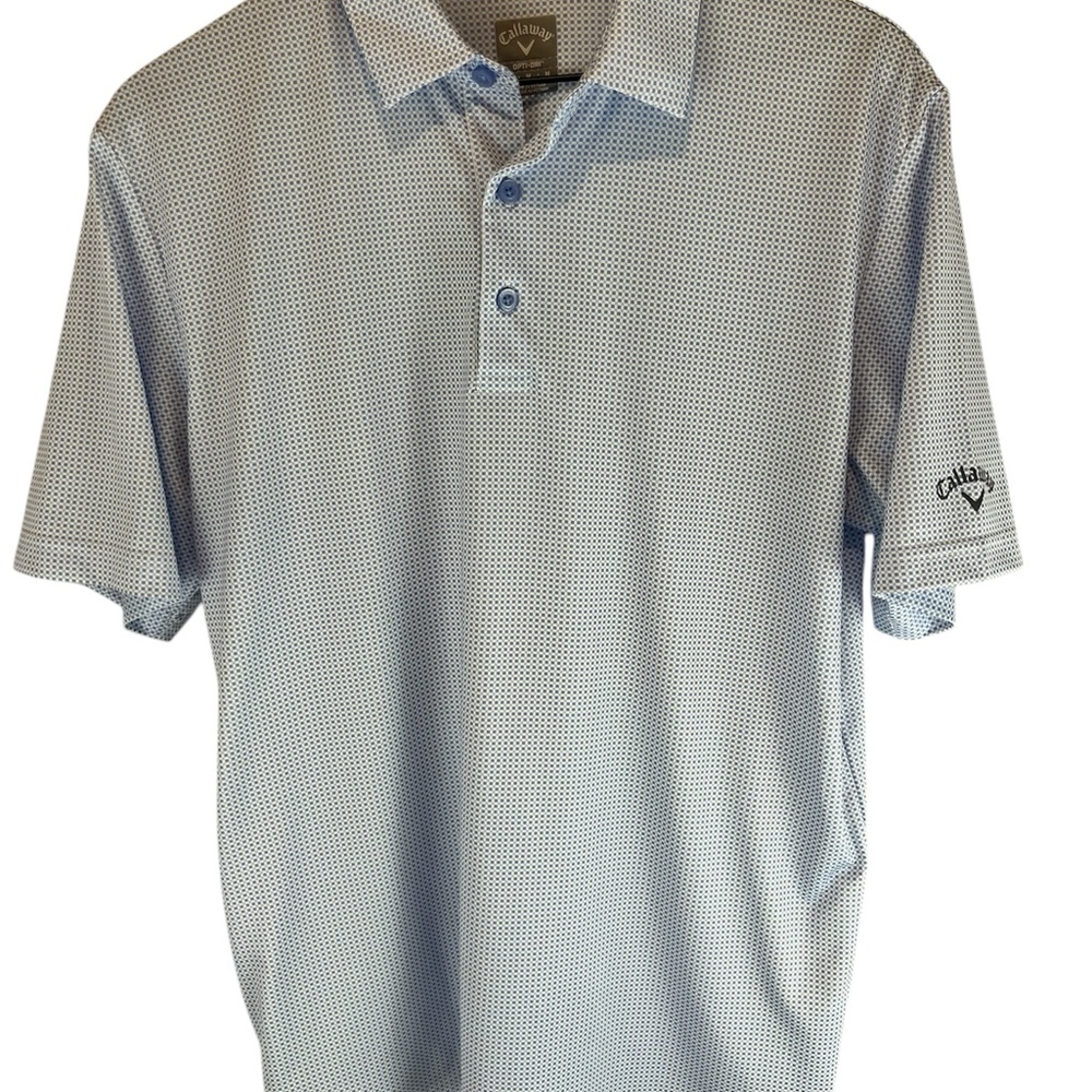 Callaway Men's Blue and White Polo Golf Shirt size Medium